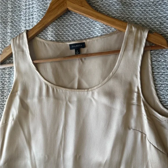 Talbots Cream Sleeveless 100% Silk Top - Picture 4 of 5